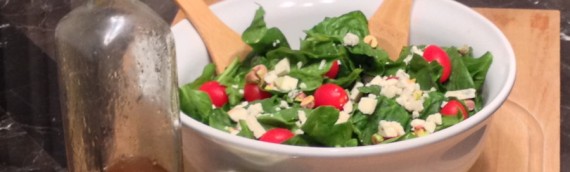 Spinach Salad and Pepper Jam Vinaigrette